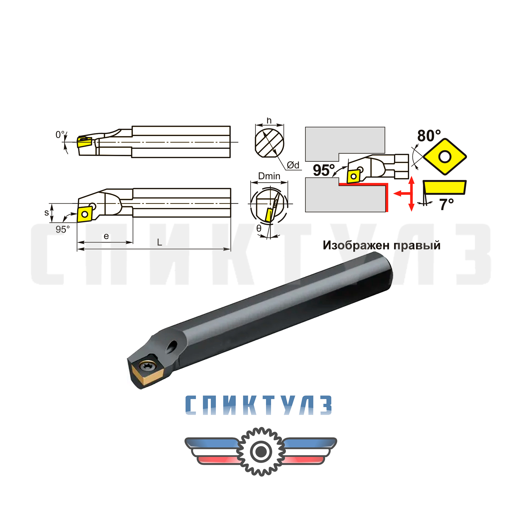 Рекомендуем товар «Резец с мех. крепл. SCLCR 06 S10K»