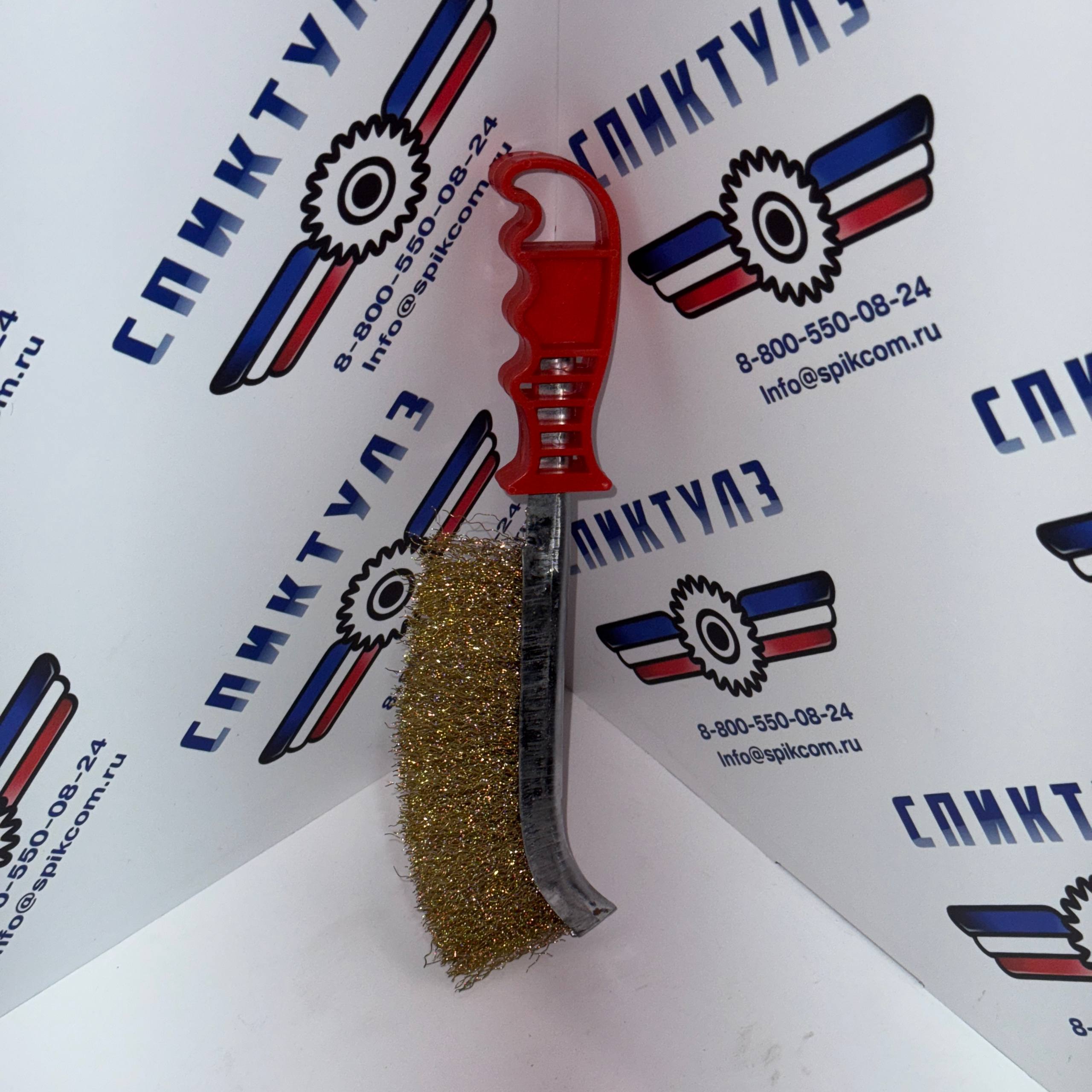 Фото Корщетка ручная изогнутая пластик/латунь тип В 38411