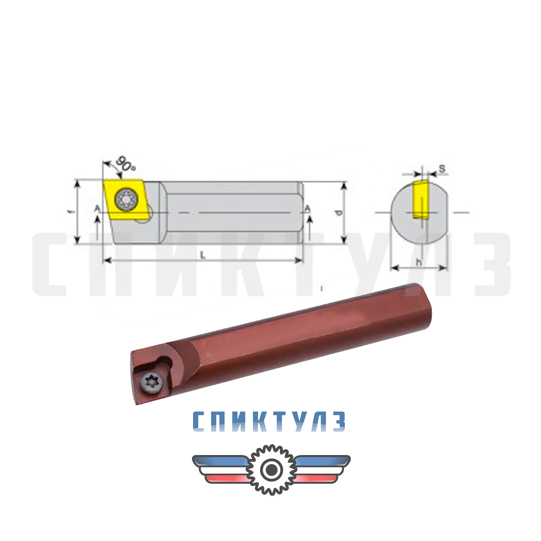 Рекомендуем товар «Резец с мех. крепл. SCACR 09 S12 L75»