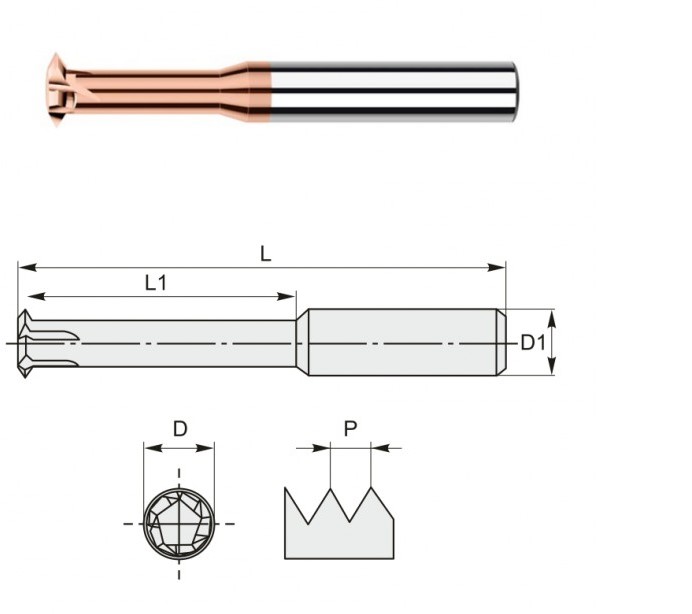 Фото Резьбофреза М16х2,0 однозаходная